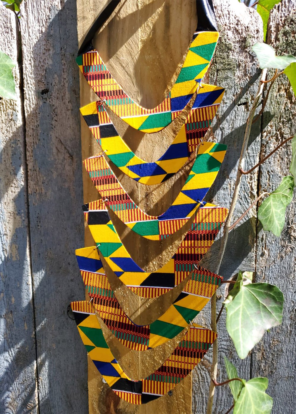 Handmade African Kente Print 6-Layer Necklace
